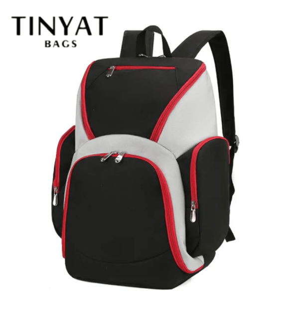 TINYAT Large Basketball Backpack Bag with Ball Compartment and Shoe Pocket Outdoor Sports Equipment Bag