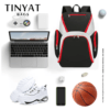 TINYAT Large Basketball Backpack Bag with Ball Compartment and Shoe Pocket Outdoor Sports Equipment Bag